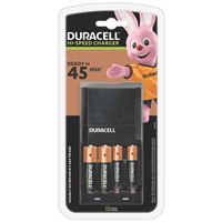 Chargeur de piles Duracell CEF27 Noir + 2 piles AA 1300 mAh et 2 piles AAA 750 mAh