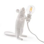 Lampe à poser Seletti Souris debout en résine 1 W Blanc