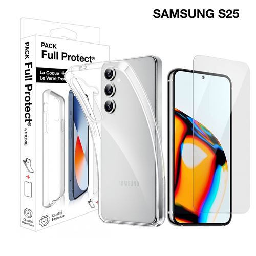 Pack Moxie protection complète écran + Coque pour Samsung Galaxy S25 Transparent