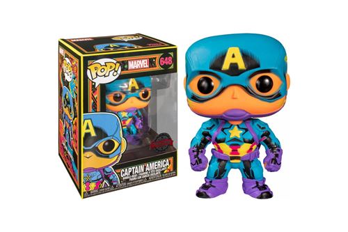 Figurine Funko Pop Marvel Black Light Captain America Avant-première Fnac