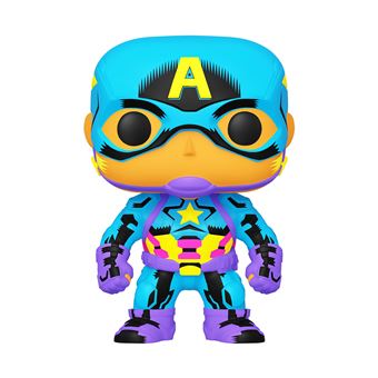 Figurine Funko Pop Marvel Black Light Captain America Avant-première Fnac