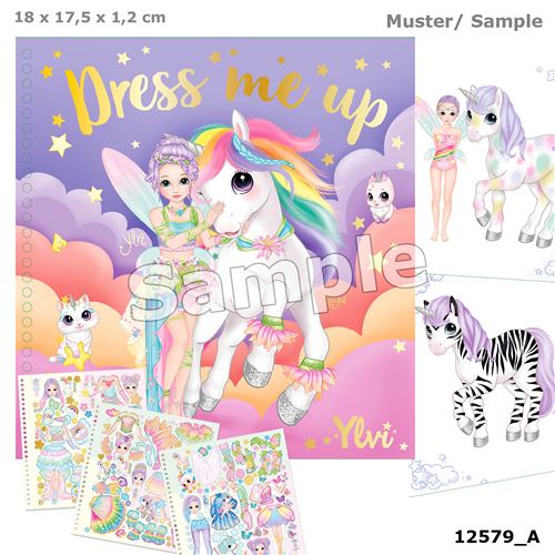 Dessin et coloriage enfant Ylvi Carnet Stickers Dress Me Up