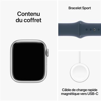 Apple Watch Series 9 (GPS) - 41 mm - montre intelligente avec bande sport - fluoroélastomère - taille du bracelet : S/M