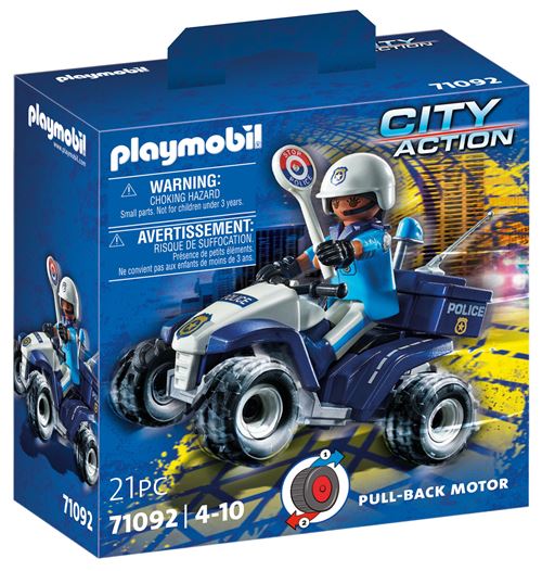 Policier Et Quad City Action 71092 Playmobil La Boîte - vue 5