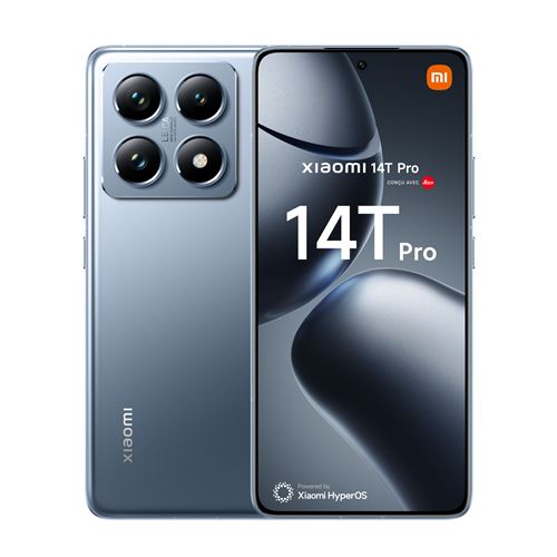 Smartphone Xiaomi 14T Pro 6,67 5G Double nano SIM 512 Go Bleu Titane conçu avec Leica