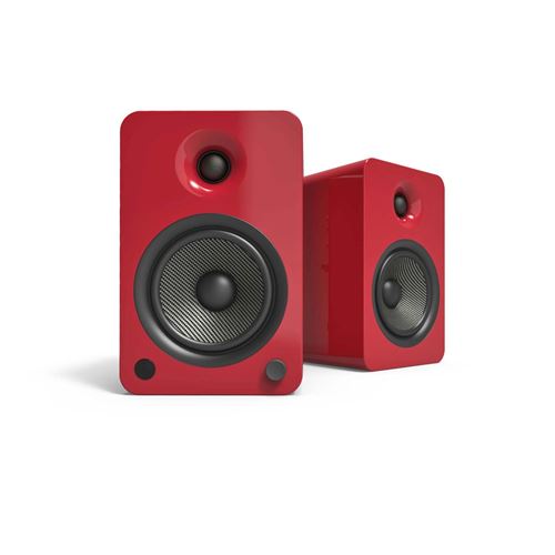 Enceintes Connectées Hi-Fi Kanto Yu6 Rouge Brillant Vendues À La Paire
