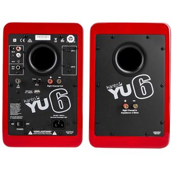 Enceintes connectées Hi-Fi Kanto YU6 Rouge Brillant Vendues à la paire