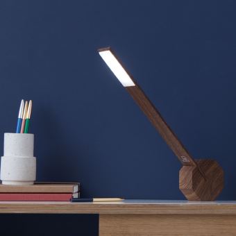 Lampe de bureau Gingko Octogone Noyer