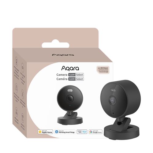 Caméra de surveillance connectée Aqara G100 Select intérieure-extérieure Noir