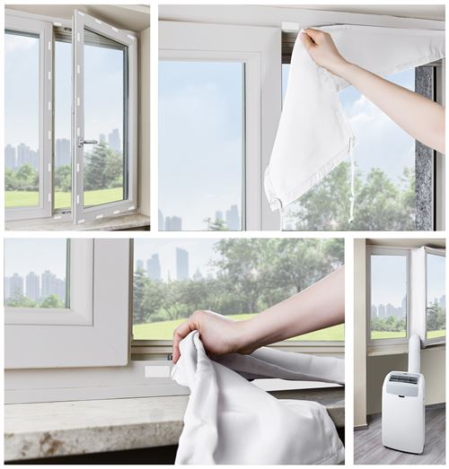 Kit D'étanchéité Fenêtre Pour Climatiseur Portable – Tissu, Sans Perçage, Longueurs 3 M Ou 4 M – Pour Chambre, Salon