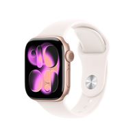 Apple Watch Series 11 GPS 42mm Boitier en Aluminium Or Rose avec Bracelet Sport Rose Tendre S/M