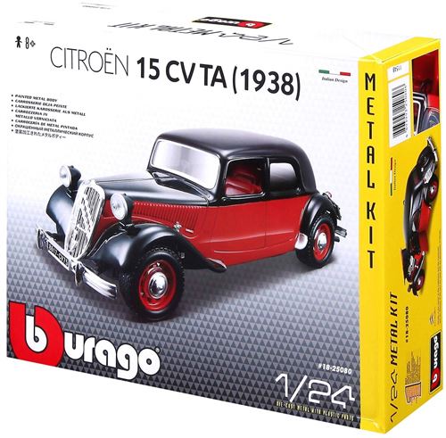 Citroën Traction 15-six noire (échelle 1/24ème) - Voiture miniature