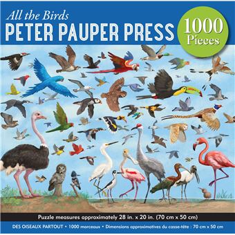 Puzzle LetterBox Peter Pauper Des oiseaux partout 1000 pièces 50 x 70 cm