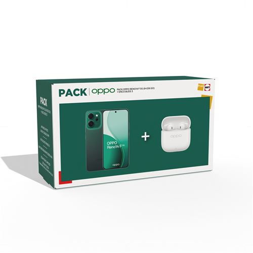 Pack Smartphone Oppo Reno 14 F 6.57 5G Double nano SIM + Ecouteurs sans fil Enco Buds 3