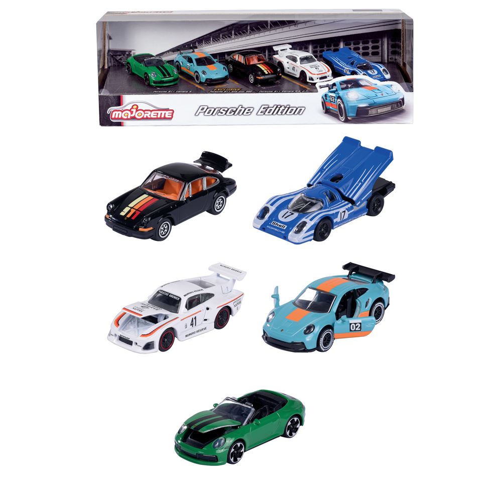 Coffret 5 Voitures Porsche Majorette – Jouets En Métal Die-cast, Avec Modèles Exclusifs