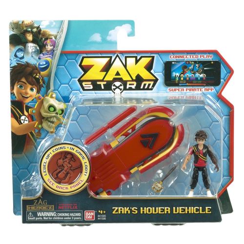 Véhicule aéroglisseur avec figurine Zak Storm Bandai