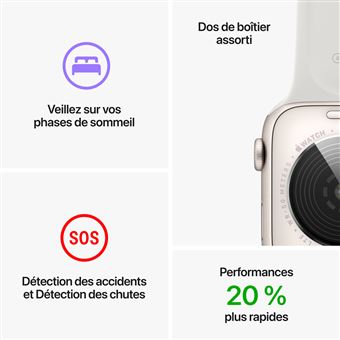 Apple Watch SE GPS + Cellular 2ème génération, boîtier Aluminium Argent 40mm avec Bracelet Sport Blanc