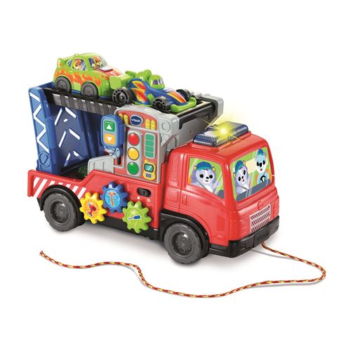 VTech Super Camion Dépannage Interactif Jouet à Tirer 3 en 1 Camion Transporteur de Voitures Dépanneuse Jouet Enfant Rampe Voiture de Course Cadeau Enfant Dès Contenu en Français - vue 9