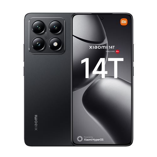 Smartphone Xiaomi 14T 6,67 5G Double nano SIM 256 Go Noir Titane conçu avec Leica