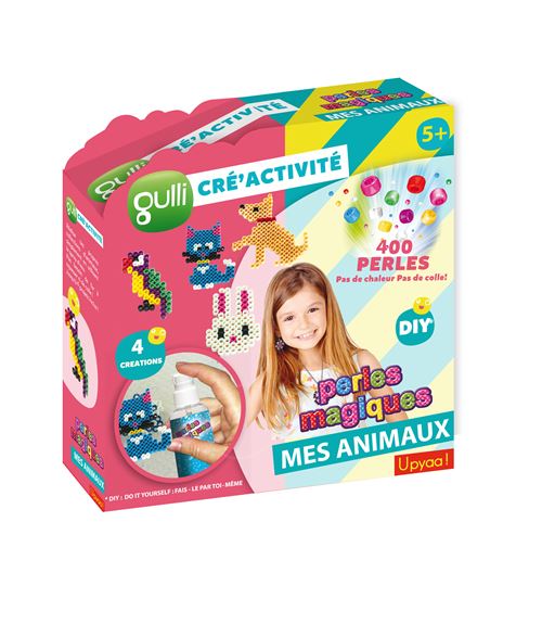 Kit créatif Gulli Cré'activités Perles Magiques Animaux 400 pièces