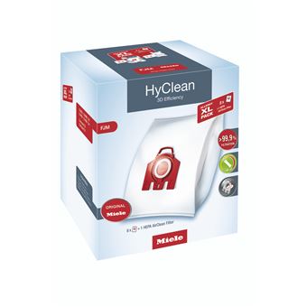 Pack XL de 8 Sacs aspirateur Miele 3D FJM HyClean Blanc et rouge - 1