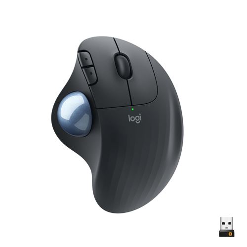 Souris Trackball sans fil Logitech ERGO M575 Bluetooth ergonomique Noir graphite