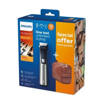 Tondeuse homme Philips 12 en 1 MG7735/25 Argent et Noir