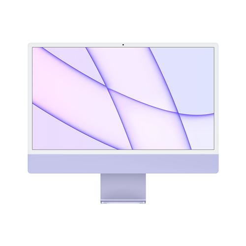 Apple iMac 24"""" 512 Go SSD 8 Go RAM Puce M1 CPU 8 cœurs GPU 8 cœurs Violet Mi 2021 - iMac. 
