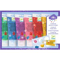 Maped Color'Peps 4 Pots de Peinture Doigt pour Bébé et Enfant dès 1 an -  Gouache Pots de 80 gr - Nettoyage Facile à l'eau - 4 couleurs vert, bleu,  jaune et