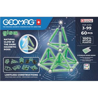 Jeu de construction magnétique Geomag Ecofriendly 60 pièces Glow