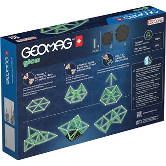 Jeu de construction magnétique Geomag Ecofriendly 60 pièces Glow