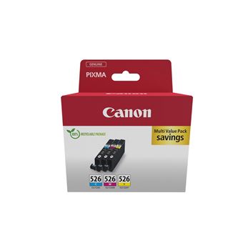 Canon CLI-526 C/M/Y Multi pack - Pack de 3 - 9 ml - jaune, cyan, magenta - original - réservoir d'encre - pour PIXMA iP4850, iP4950, iX6550, MG5150, MG5250, MG5350, MG6150, MG6250, MX895 - 1