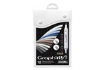 Coffret Graph'it Brush de 12 Marqueurs à alcool double pointe Mix Grey