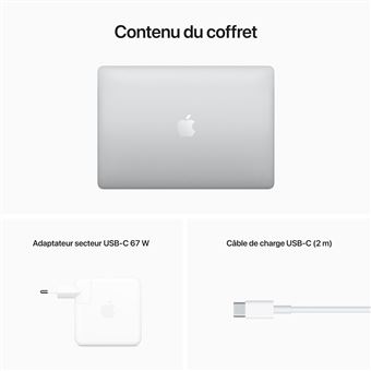 Apple MacBook Pro 13'' 256 Go SSD 8 Go RAM Puce M2 CPU 8 cœurs GPU 10 cœurs Argent Nouveau