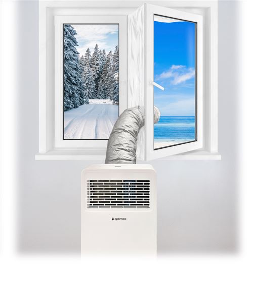 Manchon Isolant Universel Optimea Man-Iso Pour Gaine De Climatiseur Mobile Blanc Et Argent