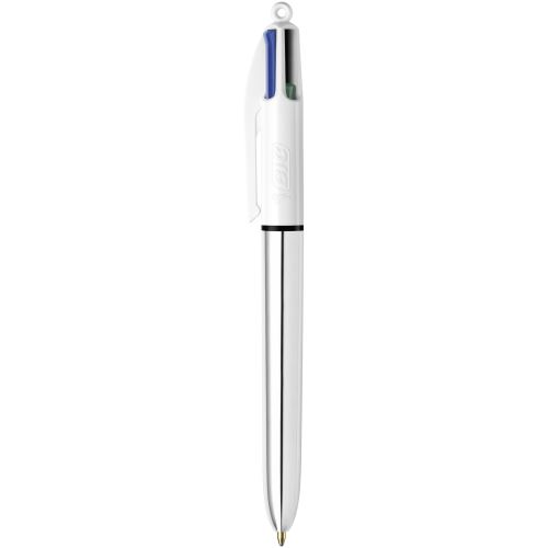 Stylo À Bille Bic Shine 4 Couleurs Argent Et Blanc