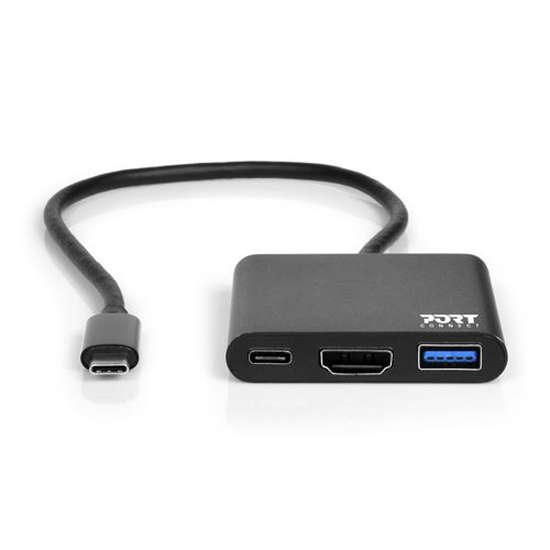 Mini station d’accueil USB-C avec HDMI Port Designs Noir