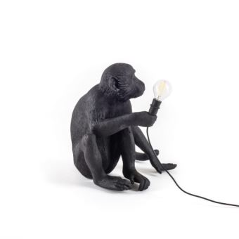 Lampe à poser Seletti en résine Singe assis Noir