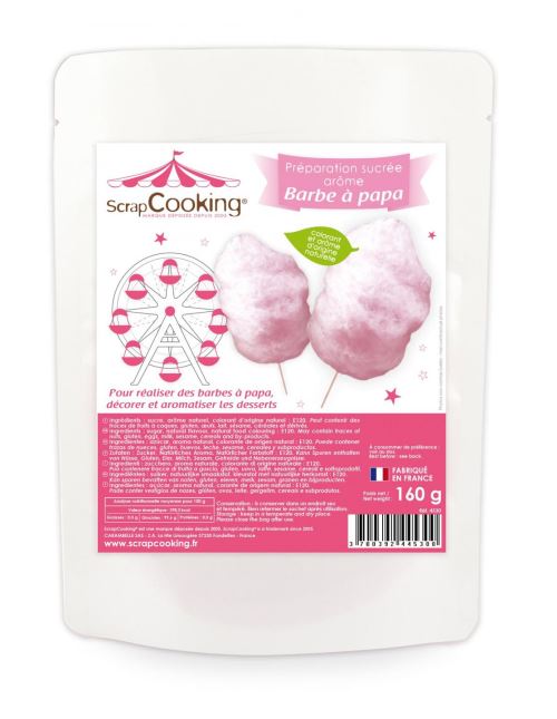 Préparation sucrée rose pour barbe à papa ScrapCooking 160 g