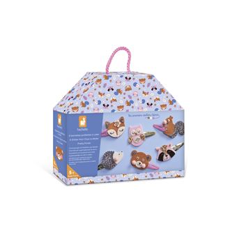 Janod - Kreativ-Spiel - 6 Haarspangen mit Pailletten zum selbermachen - Pretty Fores - 1