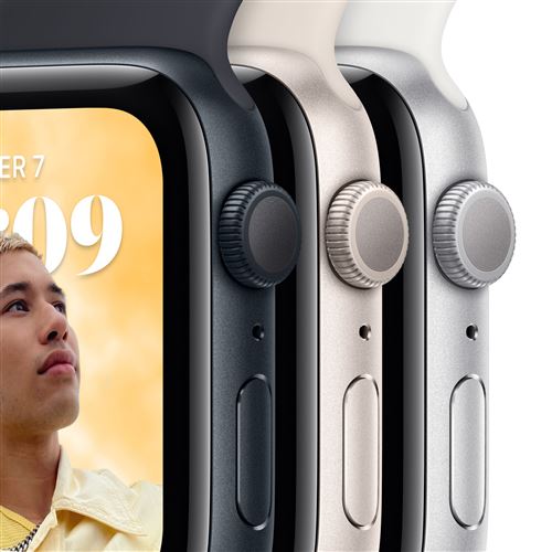 Apple Watch SE GPS 2ème génération, boîtier Aluminium Minuit 44mm