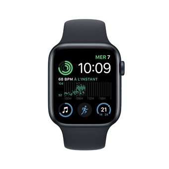 Apple Watch SE GPS 2ème génération, boîtier Aluminium Minuit 44mm avec Bracelet Sport Minuit