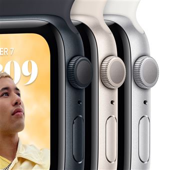 Apple Watch SE GPS 2ème génération, boîtier Aluminium Minuit 44mm avec Bracelet Sport Minuit