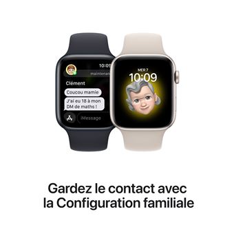 Apple Watch SE GPS 2ème génération, boîtier Aluminium Minuit 44mm avec Bracelet Sport Minuit