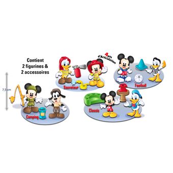 MICKEY BLISTER 2 FIG ARTICULEES 7,5CM ACC ASS