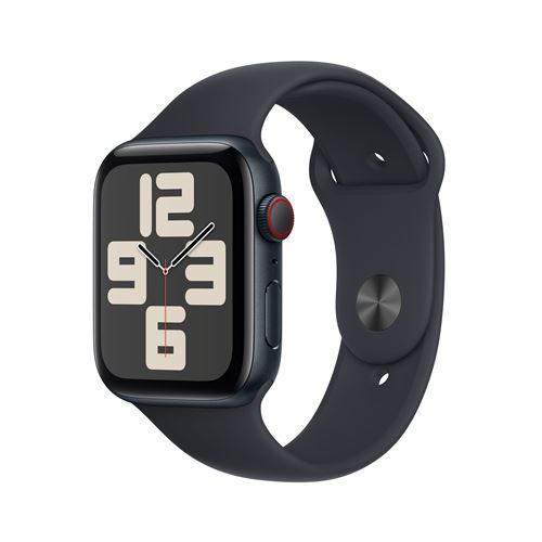 Apple Watch SE GPS + Cellular Boîtier en Aluminium Minuit de 44 mm avec Bracelet Sport Minuit S/M