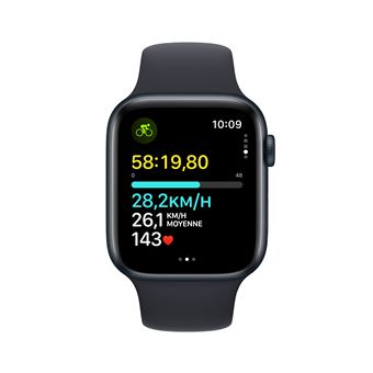 Apple Watch SE GPS + Cellular, boîtier en Aluminium Minuit de 44 mm avec bracelet sport Minuit S/M