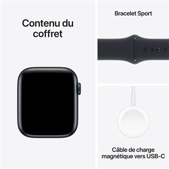 Apple Watch SE GPS + Cellular, boîtier en Aluminium Minuit de 44 mm avec bracelet sport Minuit S/M