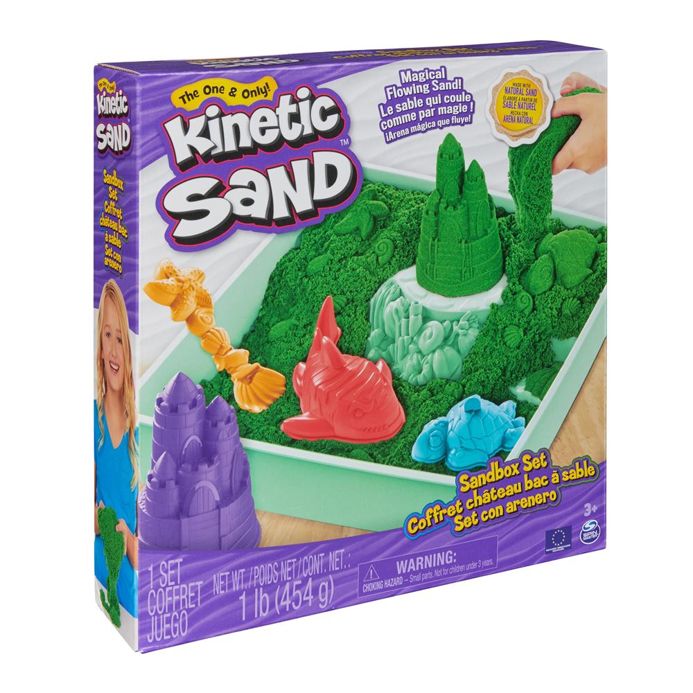 Kinetic Sand , Coffret cristal et sirène, 481 g de sable à modeler