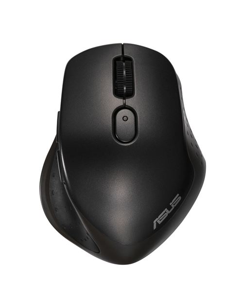ASUS MW203 - Muis - ergonomisch - optisch - 5 knoppen - draadloos - Bluetooth, 2.4 GHz - USB draadloze ontvanger - zwart